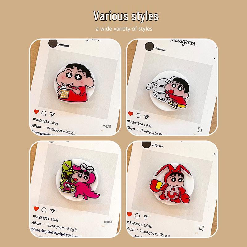Crayon Shin-chan Cartoon Phone Airbag Holder - Telescopic & Foldable for Apple, Huawei, Xiaomi