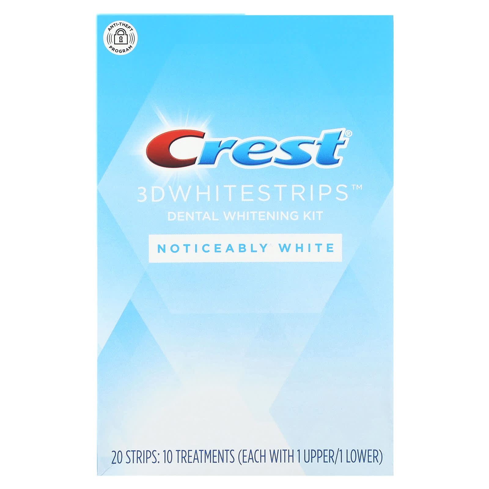 

Crest, 3D Whitestrips, набор для отбеливания зубов, заметно белые, 20 полосок