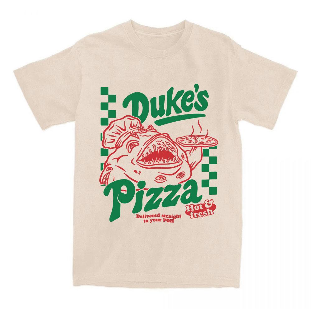 OSRS Duke's Pizza Tees Game Old School RuneScape Graphic T-shirt Cotton Crew Neck Fashion Tshirts Print Merch Casual Clothing