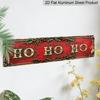15.7×3.94inch Aluminum Vintage Ho Ho Ho Decorative Sign Plaque - 2D Flat Printed Wall Hanging Christmas Decoration