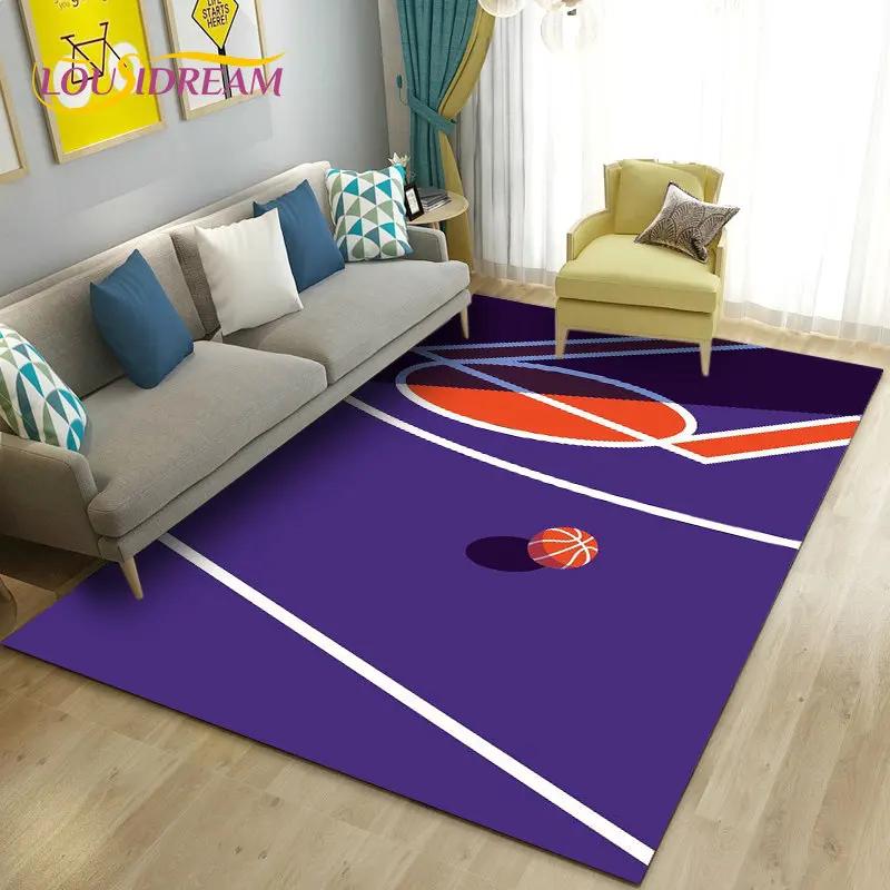 Tappeto 3D Area Basket Grande, Tappeto per Soggiorno Camera da Letto Divano Zerbino Decorazione Cucina, Tappetino Antiscivolo per Gioco Bambini