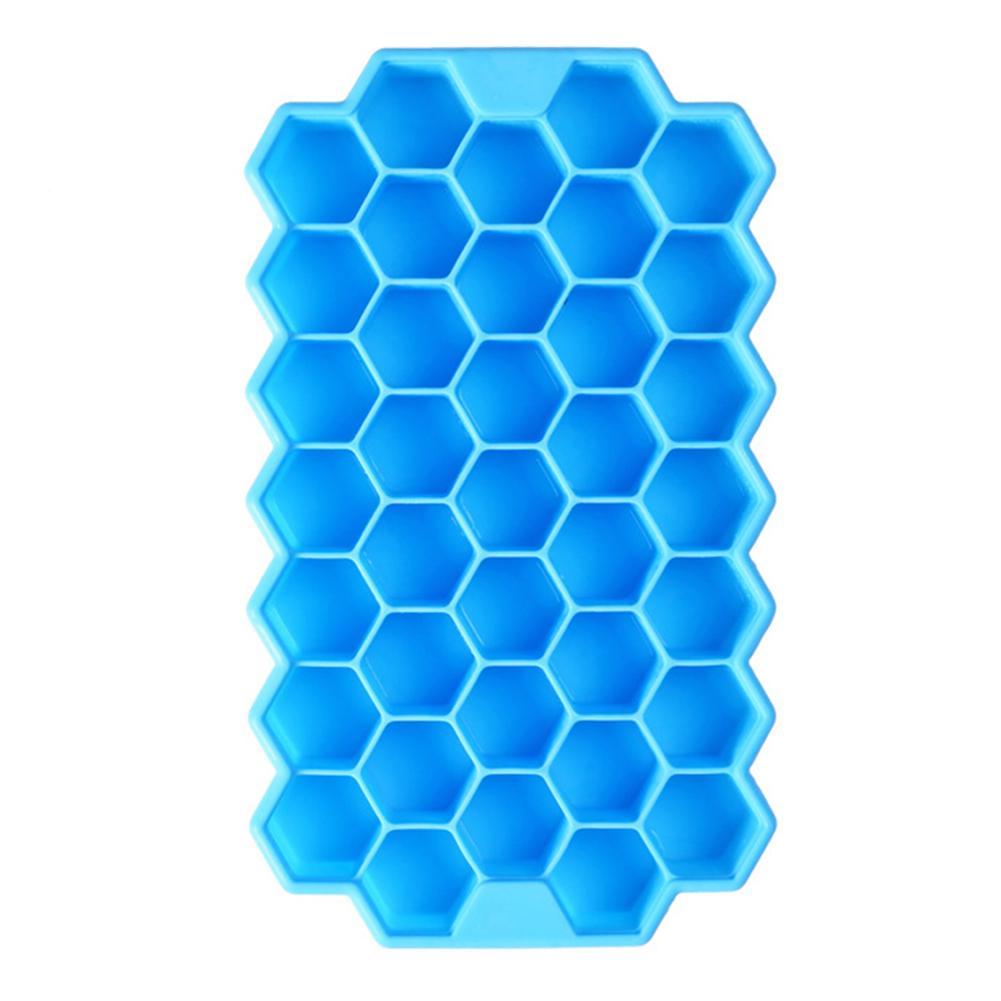 37-Grid Honeycomb Silicone Ice Cube Mold with Cover Ice Tray Home Kitchen DIY Tools