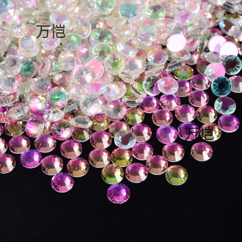 Grüner Diamant-Nagelbohrer mit flachem Boden, Glaskristall mit silbernem Boden, Handyhüllen-Zubehör, Aufkleber, Diamant, DIY-Strass-Schmuckzubehör