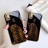 Leopard Background Black For Samsung A 31 32 A33 A34 35 14 A15 13 16 25 26 50 52 53 54 55 56 70 71 72 73 Golden Glass Phone Case