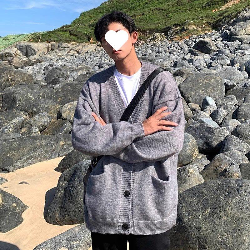 Воротник кардиган свитер мужская осенне-зимняя японская куртка повседневная куртка M 3380₽