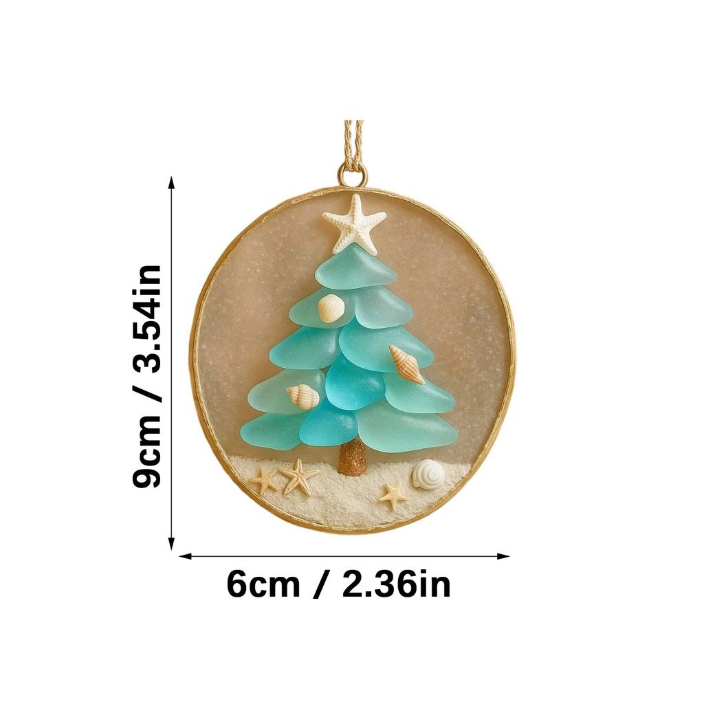 Christmas Tree Hanging Decoration Festival Sea Glass Pendant Religious Gift for Christians and Families