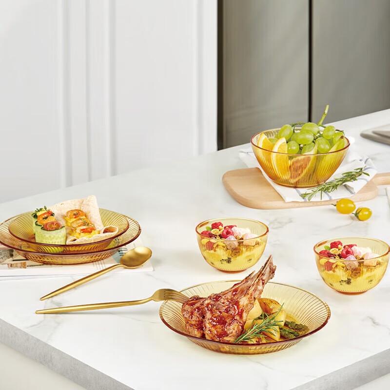 Corning VISIONS Amber Glass 15-Piece Dinnerware Set