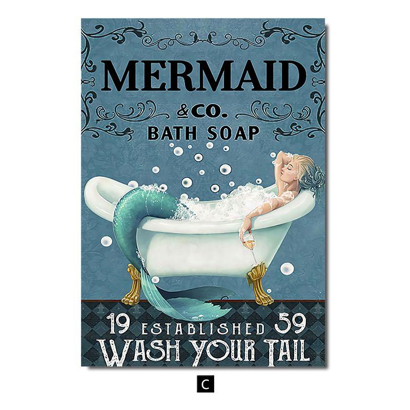 

Современное украшение для детской комнаты с мультяшными животными, картина с черным котом, собакой, постер для ванной комнаты, детский душ, настенное искусство, домашний декор 30x40cm No Frame