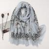 2024New Ethnic Print Beach Travel Scarf Women Tassel Fringed Shawl Seaside Holiday Sunscreen Beach Scarves 180*90cm
