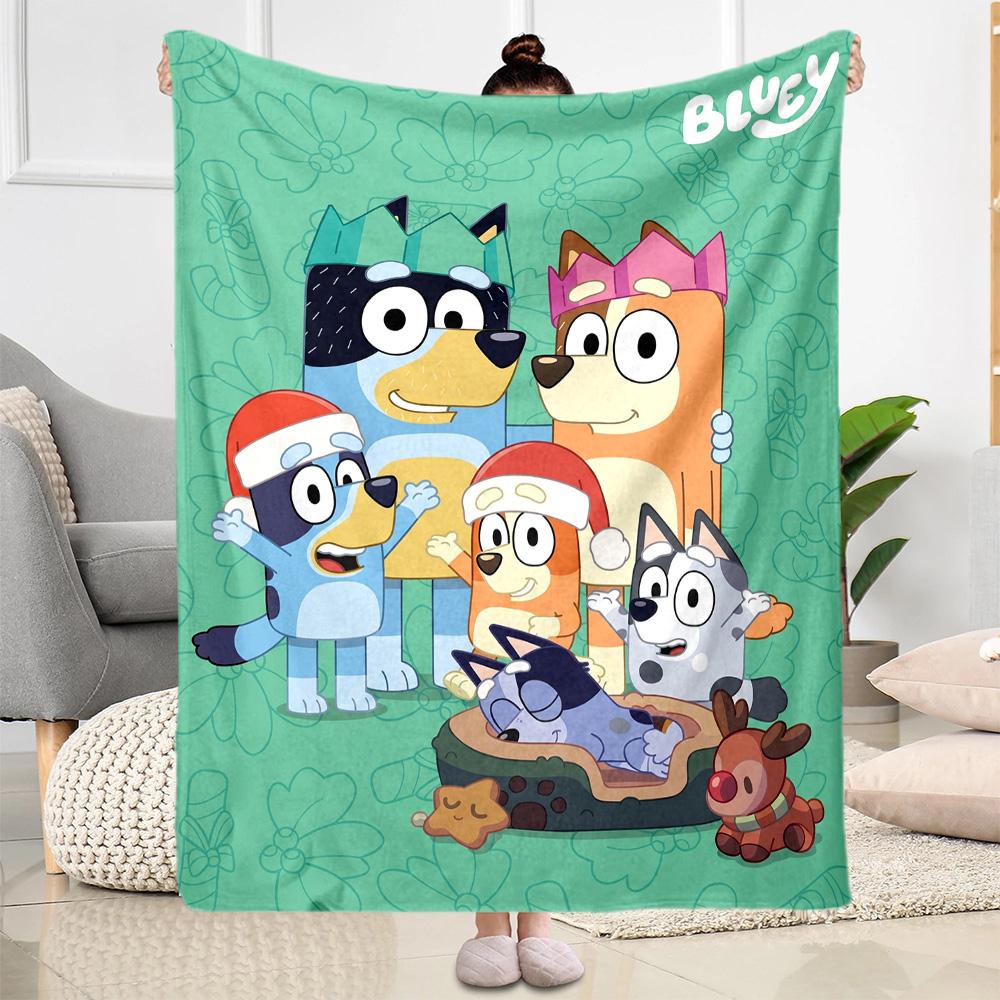 Bluey's Colorful Friends Blanket Comfortable Great for Office Chair Picnics Four Seasons Universal Stylish Decor