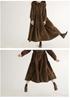 Japanese Style Corduroy Doll Collar Autumn A-Line Long-Sleeve Dress
