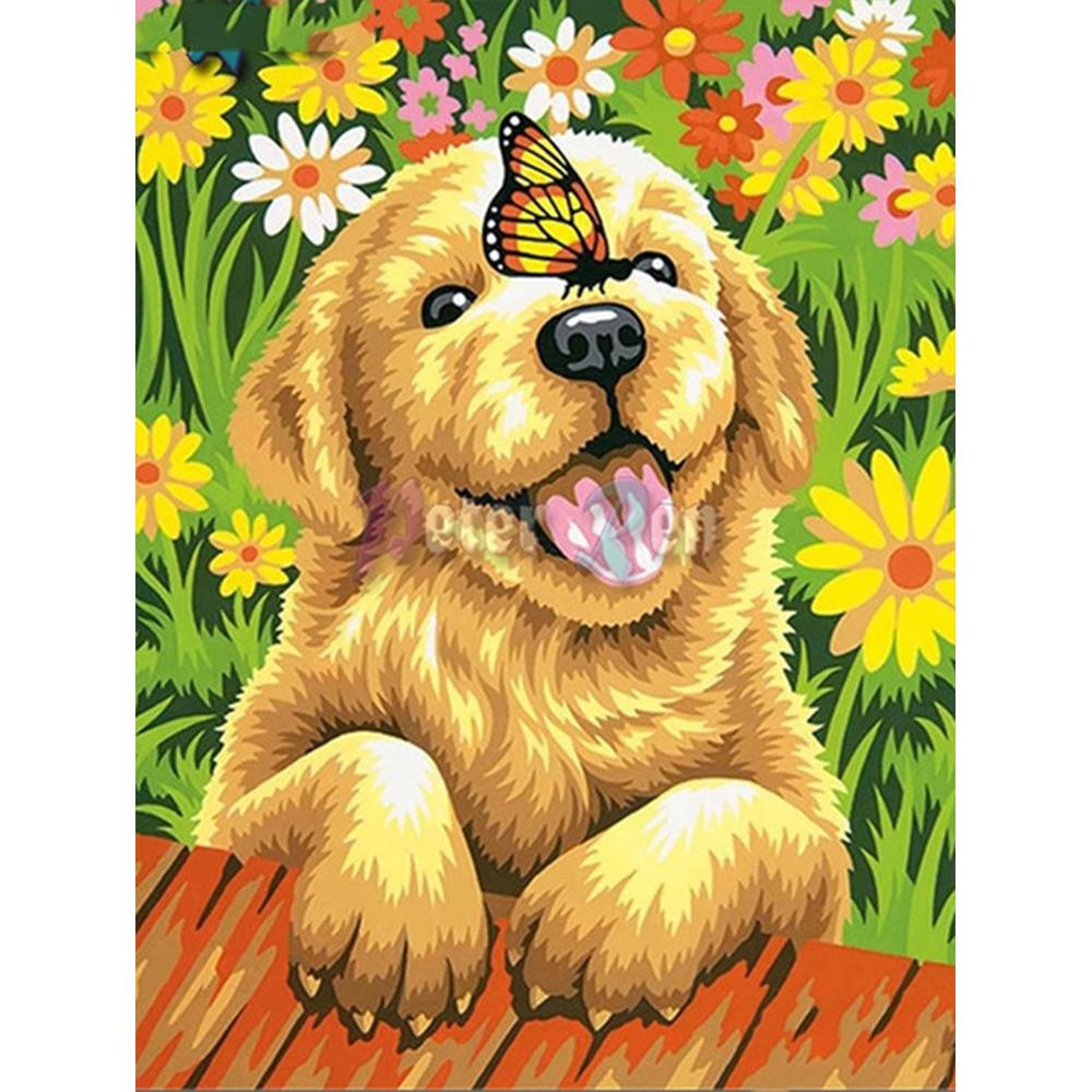 3D Diamond Embroidery Painting Animal Dog Art Rhinestone Full Square Diamond Mosaic Garden Handicraft Handmade Gift