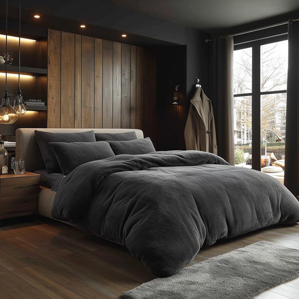 Cotton bedding set THICK TERRY 200x220 SOFT TERRY anthracite