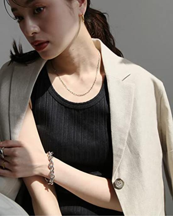 0170 Abasque Design Armbånd Kjede Armbånd Kan brukes hele tiden Motstandsdyktig mot anløp på sosialt Kirurgisk rustfritt stål for kvinner 316L