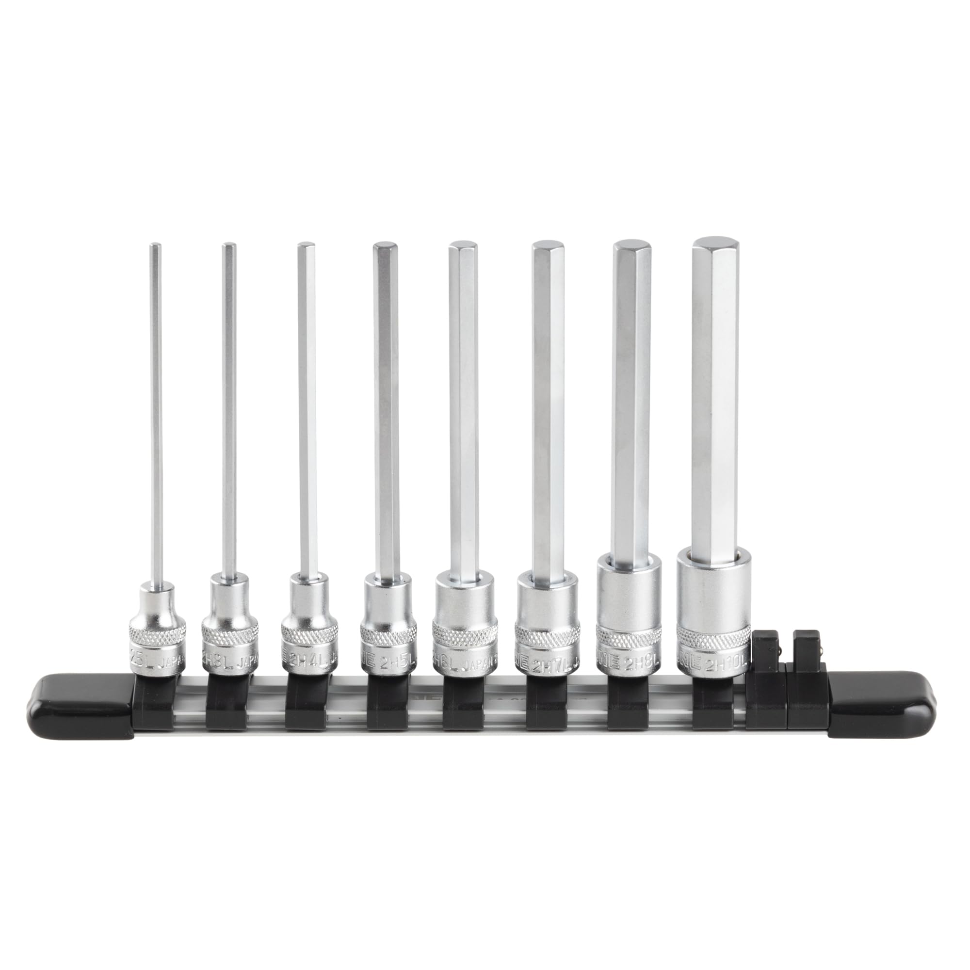 

TONE Long Hexagon Socket Set Includes 8 Pieces (with Holder), HH208L, 6.35mm (1/4 ) Drive,