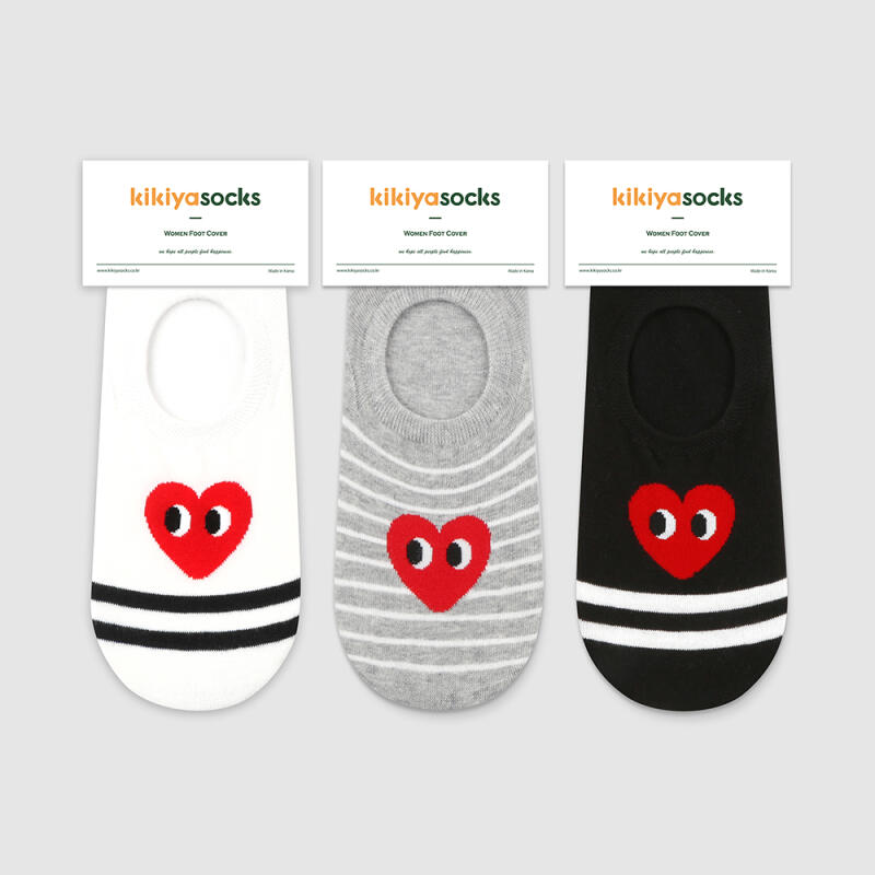 Kikiya fake socks summer fashion socks heart-fluttering socks Black (W-N-005-6)