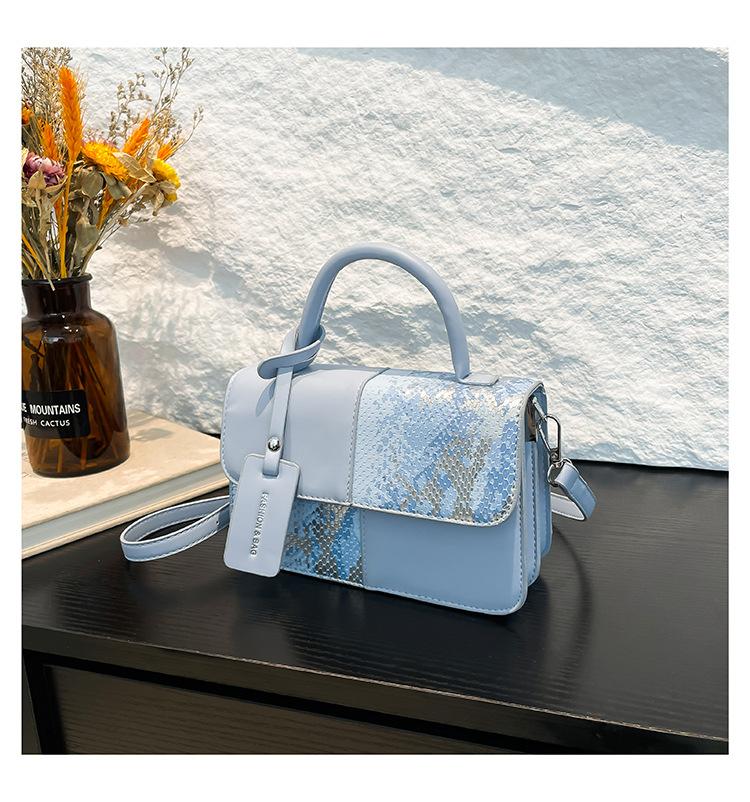 Niche bag women's new summer versatile shoulder messenger bag splicing portable small square bag