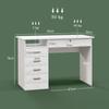 Modern Desk, 5 Drawers, 1 Open Compartment, Lockable, 110 x 50 x 76 cm, White