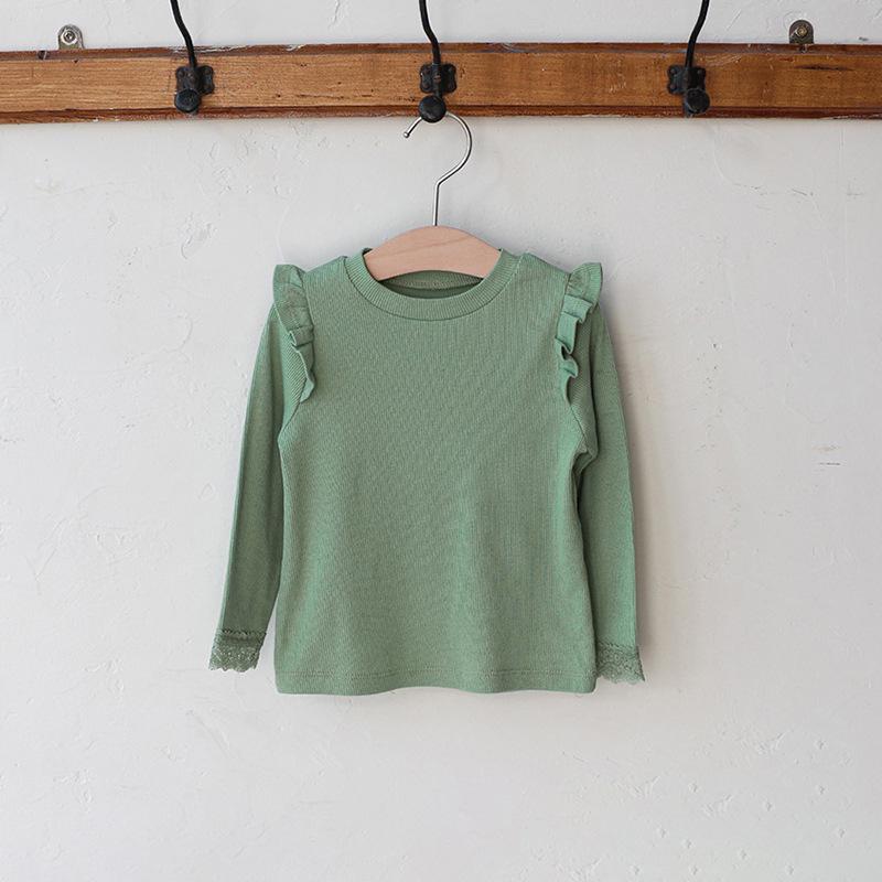 

Весна 2025 Корейская детская хлопковая футболка с клубничным краем зубчики 90 cm