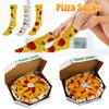 4/8Pairs Funny Pizza Socks Box Christmas Socks Happy Cartoon Foods Pizza for Women Men Couples Soft Cotton Winter Warm Sock