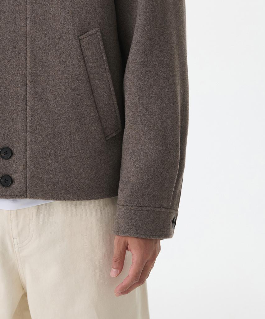 Musinsa Standard Cashmere Blend Oversized Minimal Blouson Jacket [Taupe]