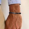 Stainless Steel Gothic Black Cuban Chain Bracelets for Men, Flat Miami Curb Links Wristband, Simple Metal Daily Wearing Jewelry