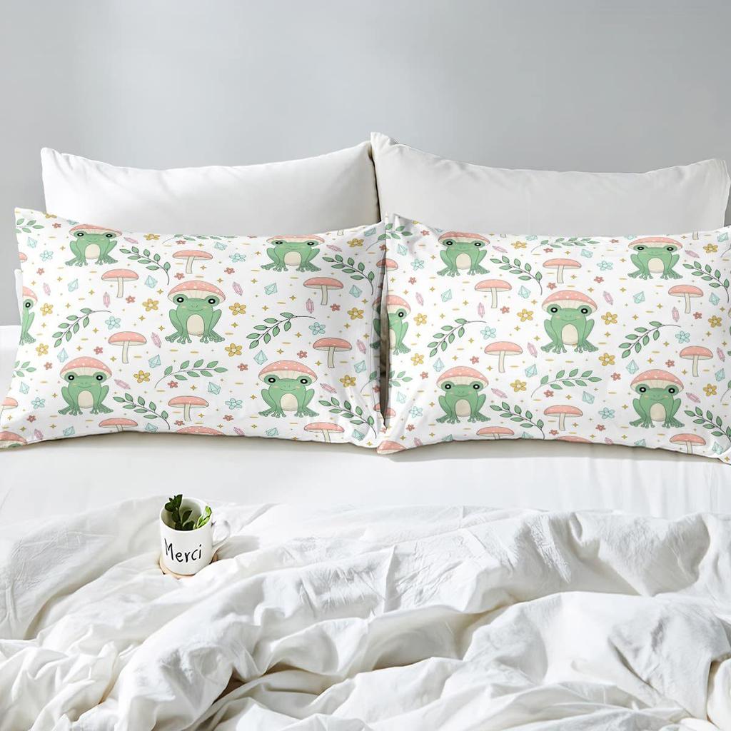 Frog Cartoon Pattern Mattress Three-Piece Digital Printing Mattress Bedding Set Adult Children