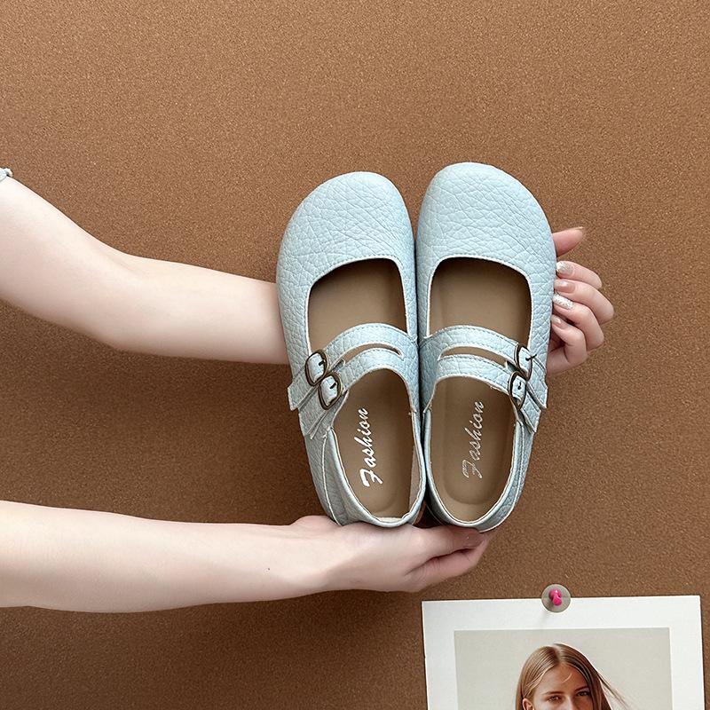 French Simple Retro with Skirt Mary Jane Shoes Women's 2025 Summer New Shallow Single Shoes Commuter Ballet Shoes