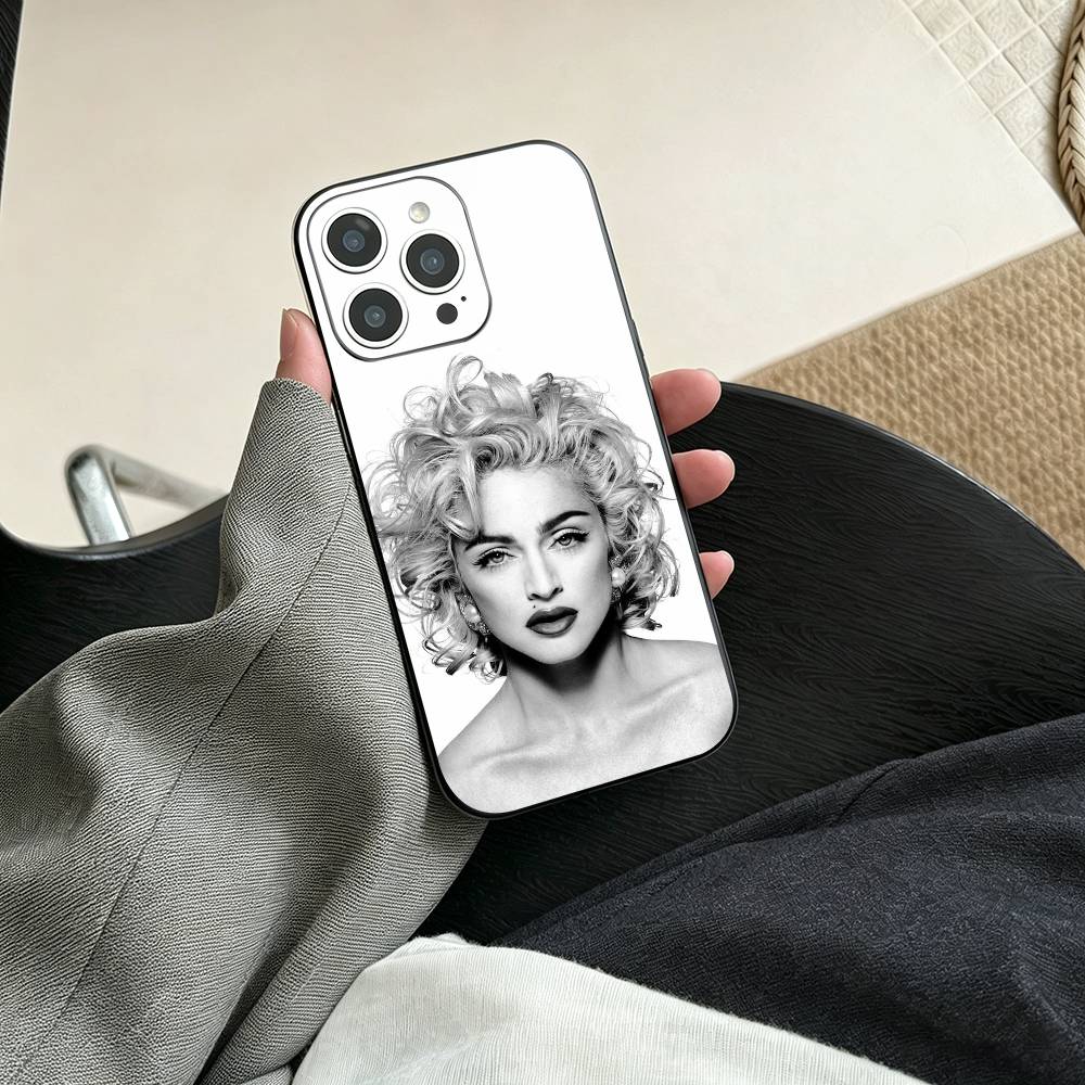 Sängerin M-Madonna Handyhülle Für iPhone 17, 16,15,14,13,12,11 Plus,Pro Max, Andere Weiche Schwarze Abdeckung