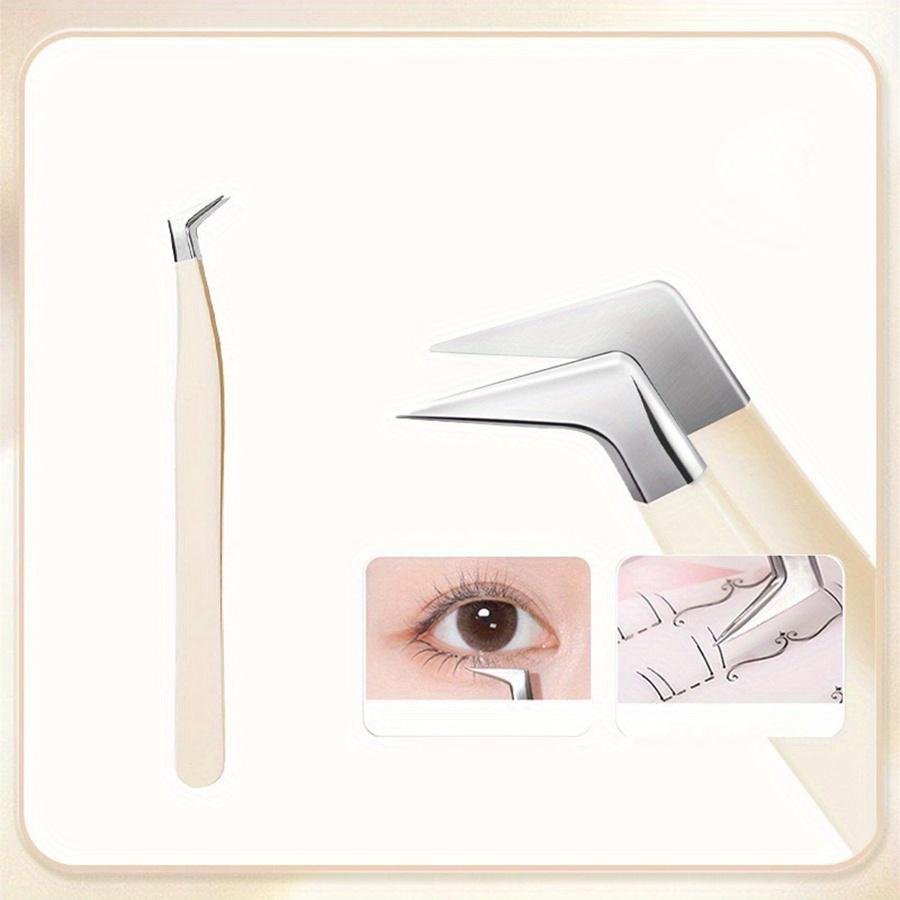 1/4 Pcs Eyelashes Tweezers Stainless Steel Superhard Tweezers High Precision Anti-static Tweezers for Eyelash Extensions