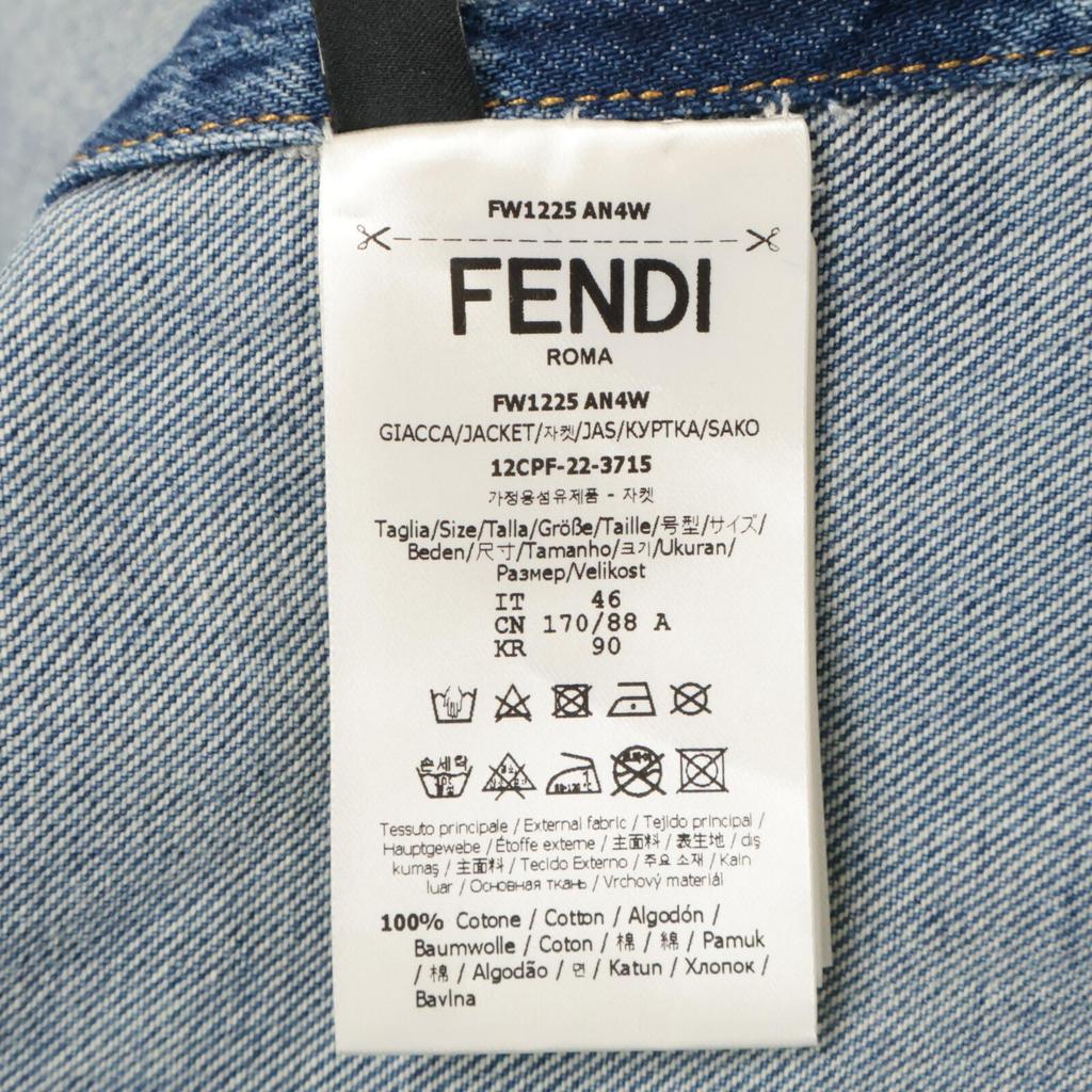 Fendi Excellent Condition, Genuine Domestic FW1225 AN4W Cut-off Denim Jacket 46 blueUsed