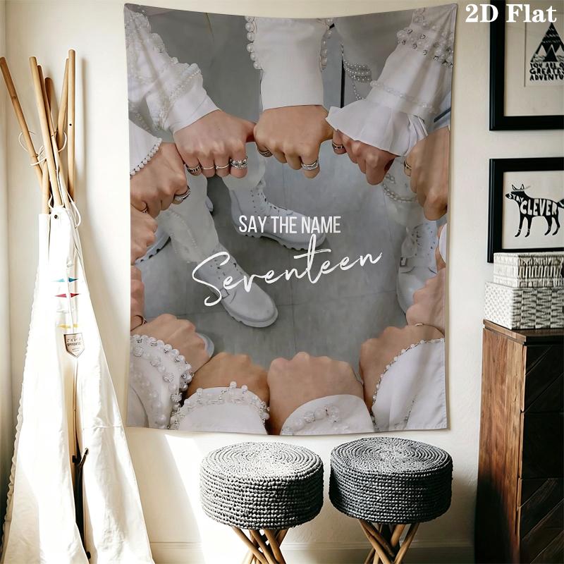 SEVENTEEN Wall Tapestry Aesthetic Wall Hanging Printed Fabric Blanket Decorative Tapestries for Bedroom Living Room Home Decor