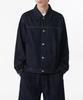 Musinsa Standard Linen-Like Minimal Denim Trucker Jacket [Deep Indigo]