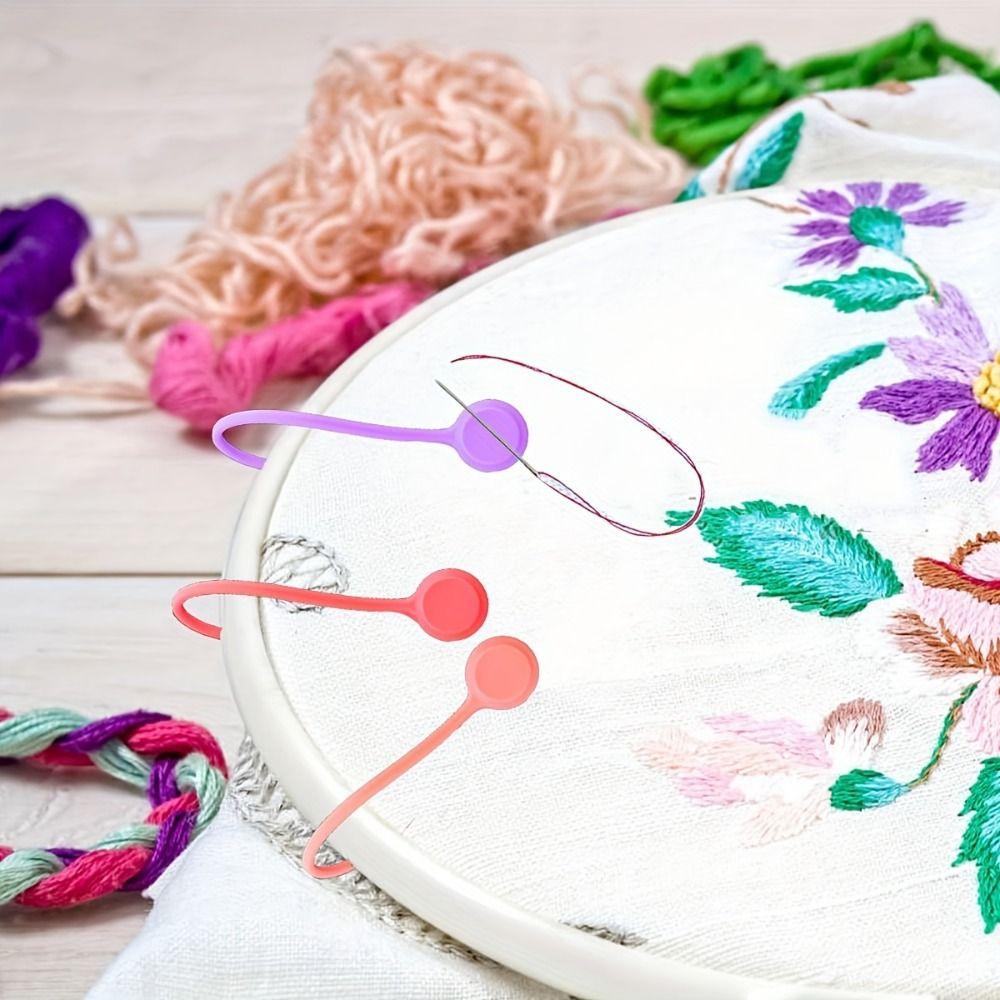 5PCS Colorful Fabric Huggers Magnetic Cable Ties Sewing Accessories Fabric Clips Set Cross Stitch