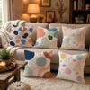 Pastel Abstract Shapes Pillow Case Organic Short Plush Cushion Covers Breathable Washable WrinkleResistant