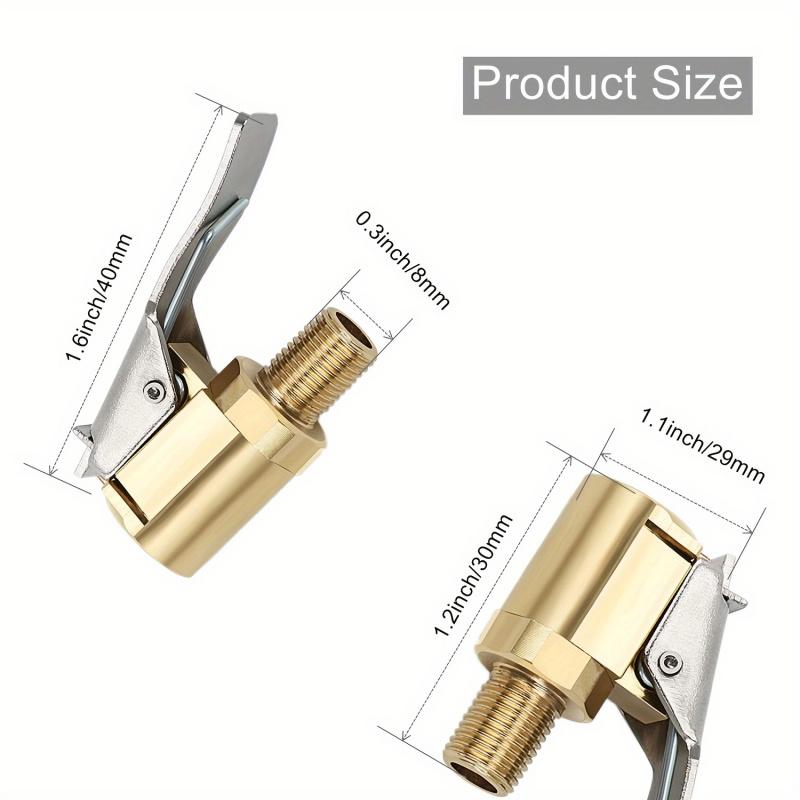 Universal Brass Locking Tyre Air Chuck Adapter Automotive Grade Quick Inflation for Car Motorcycle Bike Accessories Valve Stems 1