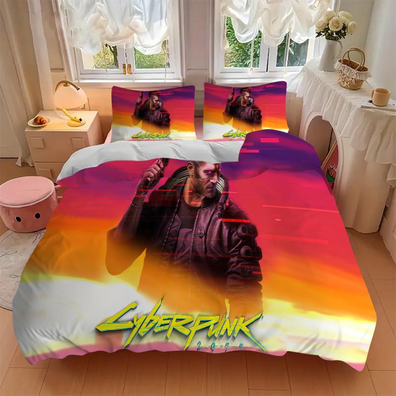 Cyberpunk Future Vision Print 3Pcs Bedding Setduvet Cover With 2 Bedropillowcase Home Birthday Gift
