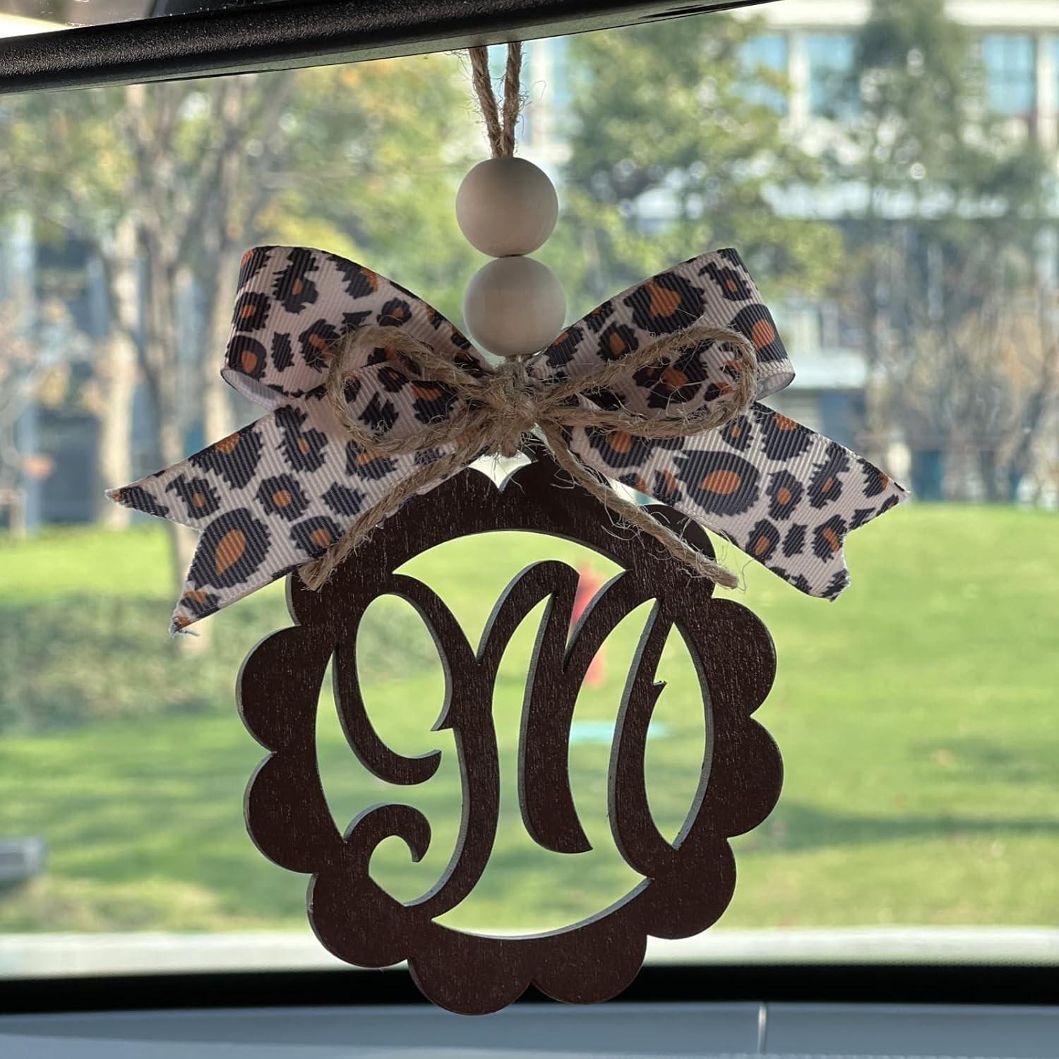Car Mirror Charms Leopard Mirror Hanging Accessories, Adjustable Hanging H