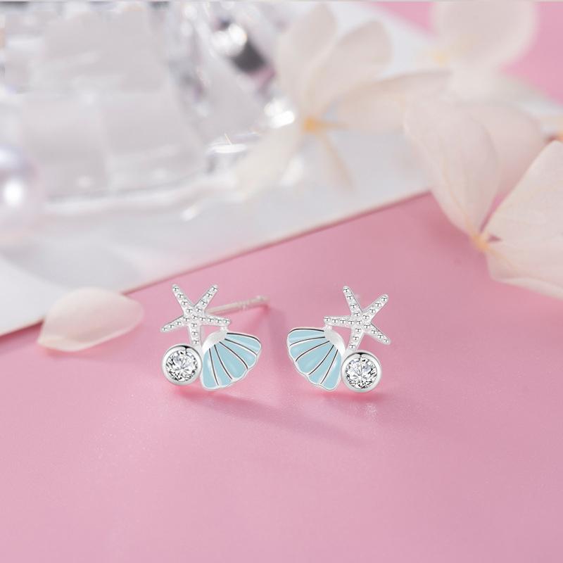 

Серьги из стерлингового серебра 925 пробы Fresh Mori Sweet Shell Симпатичные серьги