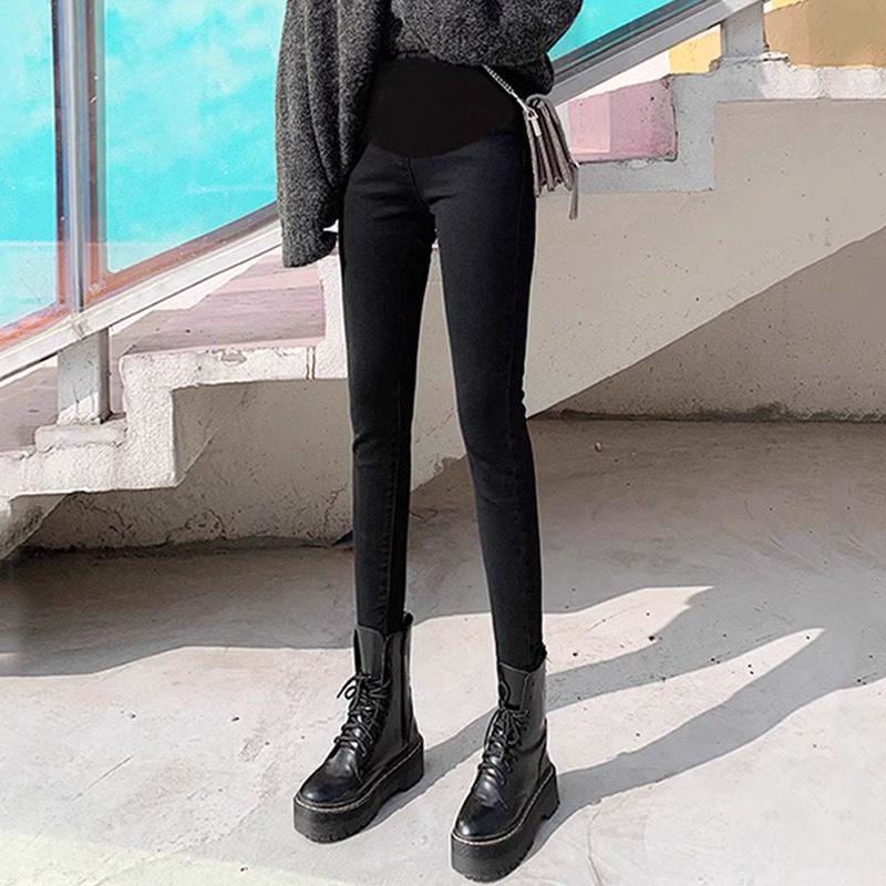 

Maternity Velvet Leggings: Non-Constricting, Slimming, Figure-Flattering Pants for Winter, Spring, and Autumn XL 110-135 lbs