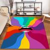 Colorful Abstract Lips Pattern Carpet with Rainbow Wave Design Rug. Suitable for Use As an Anti-slip for Living Room Bedroom Sofas