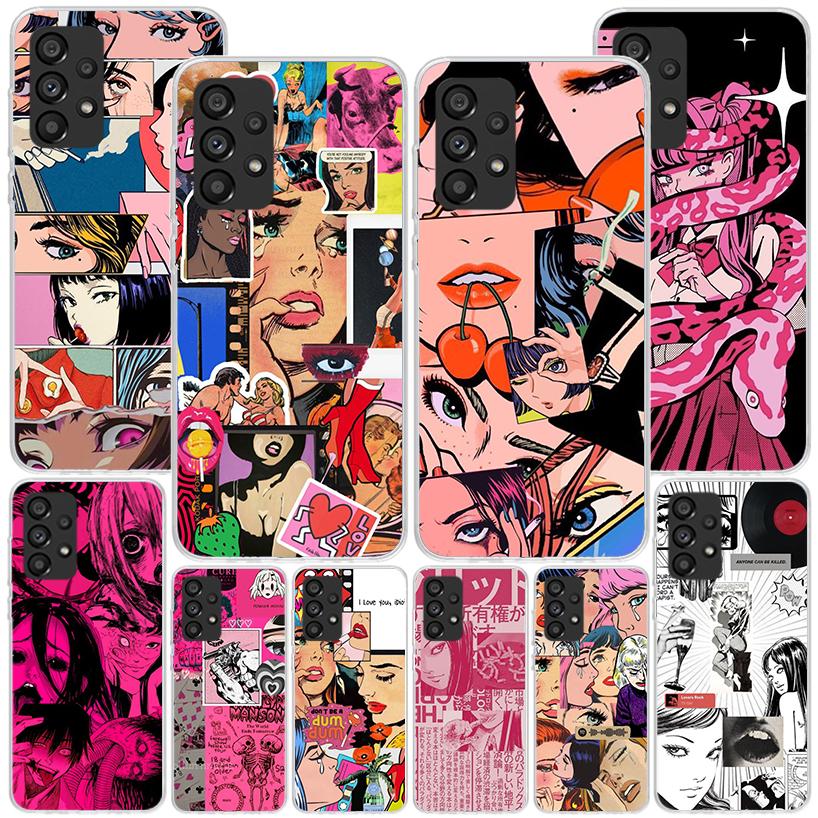 Brokenhearted Anime Girl Phnoe Case for Samsung Galaxy A17 A37 A57 A16 A26 A36 A56 A15 A14 A13 A55 A54 A53 A35 A34 A33 A25 A24 A