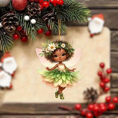 Engel Mädchen Acryl Weihnachtsornament & Anhänger