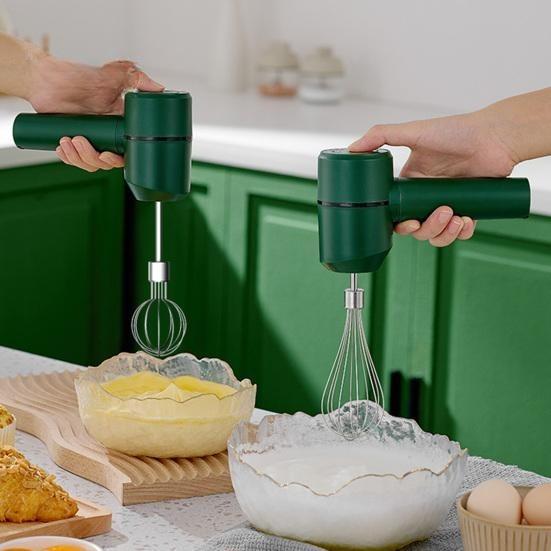 Electric Egg Beater Handheld Mixer USB-C Charging Cordless Whisk with Detachable Beaters 3 Speeds Modes Kitchen Tool for Baking Cooking
