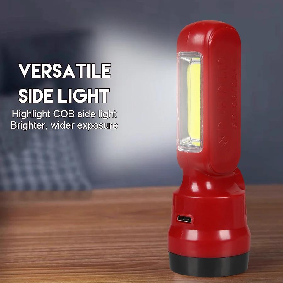 Mini Portable LED Flashlights Keychain USB Rechargeable Flashlight Pocket COB Torches Outdoor Emergency Lighting Floodlight