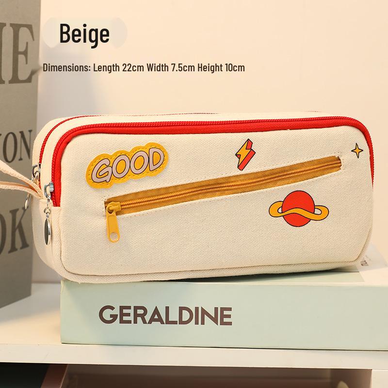 

Charming Multi-Layer Japanese Style Pencil Case - Large Capacity, Stylish Design for Primary School Students бежевий