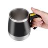 Electric Stainless Steel Self Mixing Cup Magnetic Stirring Coffee Mug Black
