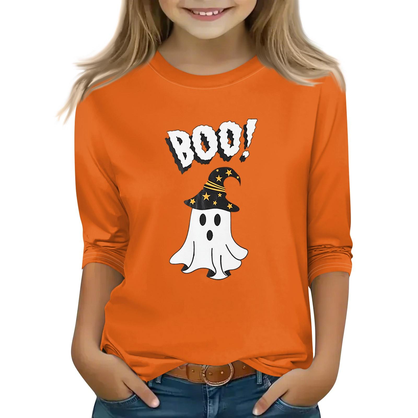 

Топы с принтом для девочек 5-16 лет с круглым вырезом и рукавами 3/4 Футболки Модные топы Наряды Футболки 120