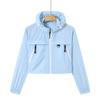 Damen Cool, Atmungsaktiv, Vielseitiger Kurzmantel, Damen Locker, Leicht, Atmungsaktiv Outdoor Kapuzen-Sonnenschutz Hautkleidung