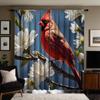 2 pieces of HD pear tree bird decorative curtain Blue tie digital printed curtain Home decoration style decoration living room b